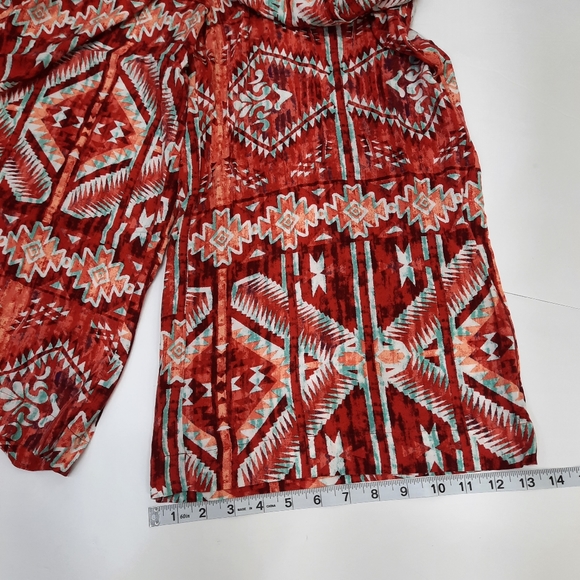 Cato Women's Orange Square Pants Capri Pants Elastic Waist Size L - Picture 12 of 13